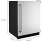 KitchenAid 24" Undercounter Refrigerator with Stainless Steel Door in Black and Stainless Steel, , large