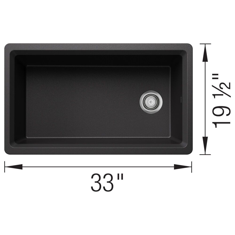 Blanco Inteos 33&quot; Undermount Single Bowl Kitchen Sink in Anthracite, , large