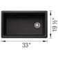 Blanco Inteos 33" Undermount Single Bowl Kitchen Sink in Anthracite, , large