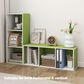 HOMLUX 3-Tier Bookcase with Decorative Open Shelves in White and Green, , large