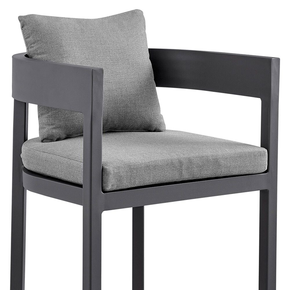 Armen Living Argiope Patio Counter Height Bar Stool in Dark Gray, , large