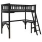 Linon Home Decor Levi Twin Workstation Loft Bed with Desk in Black, , large