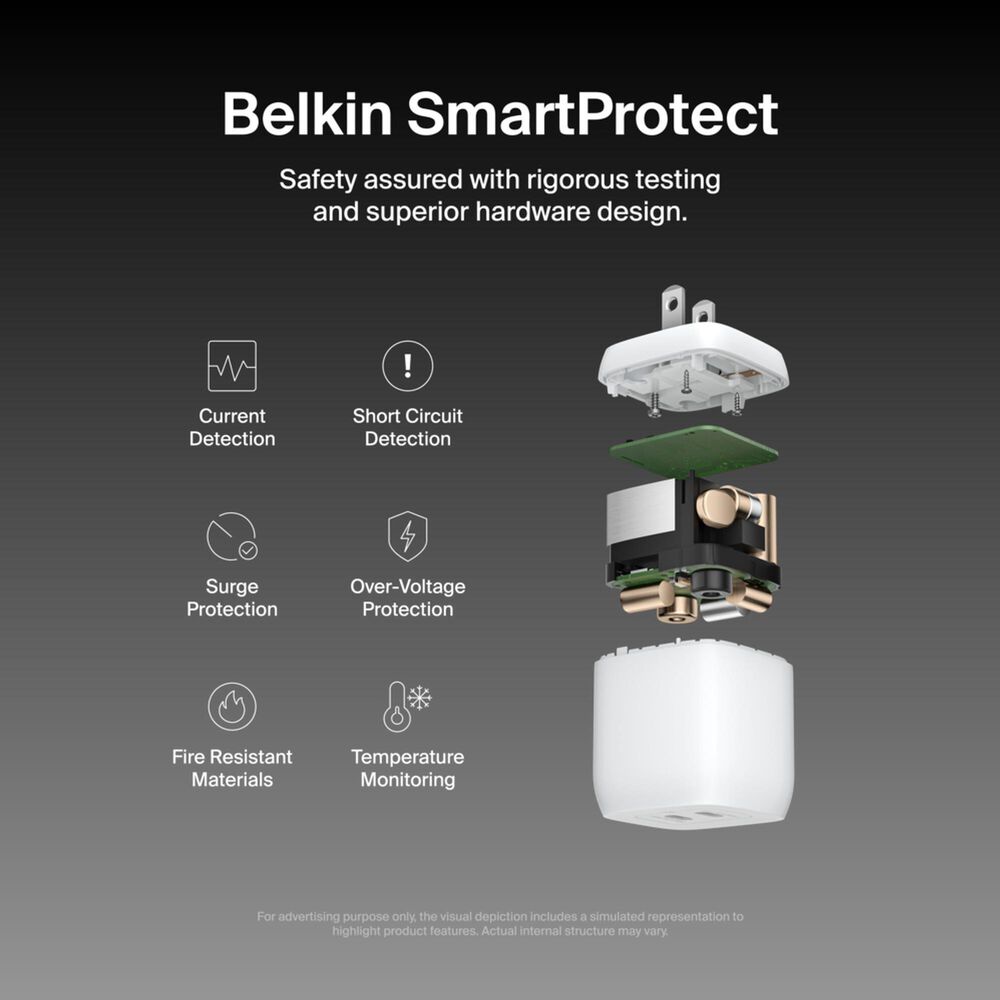 Belkin BoostCharge Pro 45W Dual USB-C GaN Wall Charger in White, , large