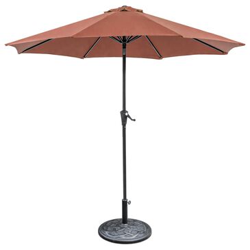 Furniture of America Dawn 9" Push Button Tilt and Crank Lift Octagon Patio Umbrella with Base in Red, , large