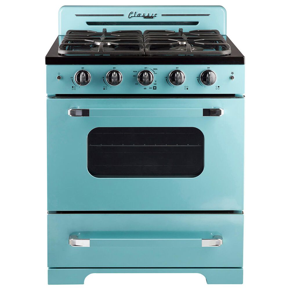 Unique Appliances Classic Retro 30" Pro Convection Gas Range in Ocean Mist Turquoise, , large