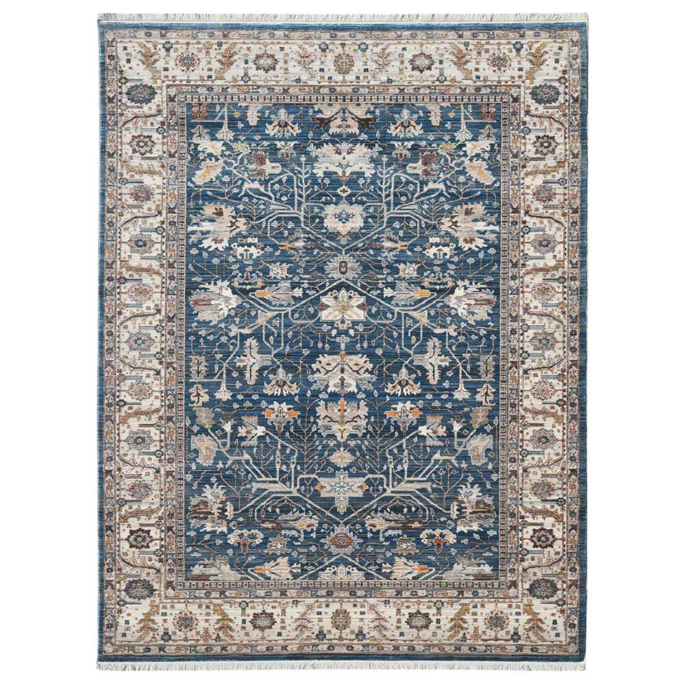 Amer Rugs Arcadia 7"1" x 10" Navy Blue Ivory Area Rug, , large
