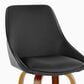 LumiSource Diana 26" Swivel Counter Stool with Black Faux Leather Upholstery in Walnut and Black (Set of 2), , large