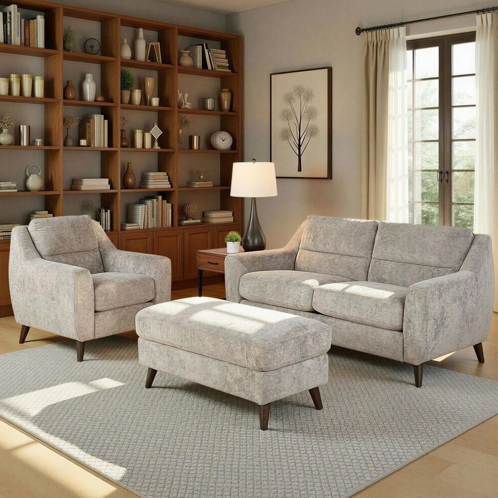 LumiSource Carly Bench Ottoman in Pewter, , large