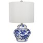 A&B Home Floral Vase Table Lamp in Blue and White, , large