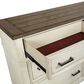 Riva Ridge Caraway 4 Piece King Storage Bedroom Set in Aged Ivory and Brown with USB Ports, , large