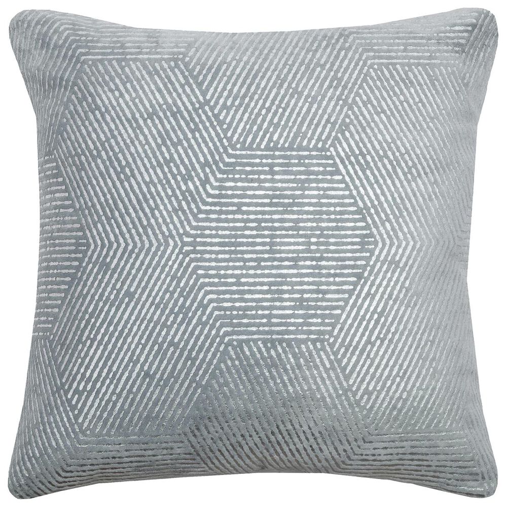 Rizzy Home 18" x 18" Pillow Cover in Blue and Silver, , large