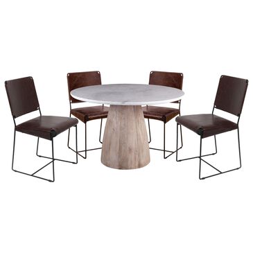Home Trends & Design Palm Springs and New York 5-Piece Dining Set in Black, White and Whitewash, , large