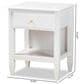 Baxton Studio Naomi 1-Drawer Nightstand in White, , large