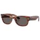 Rayban Glasses Mega Wayfarer II Sunglasses with Dark Grey Lenses in Polished Striped Havana, , large