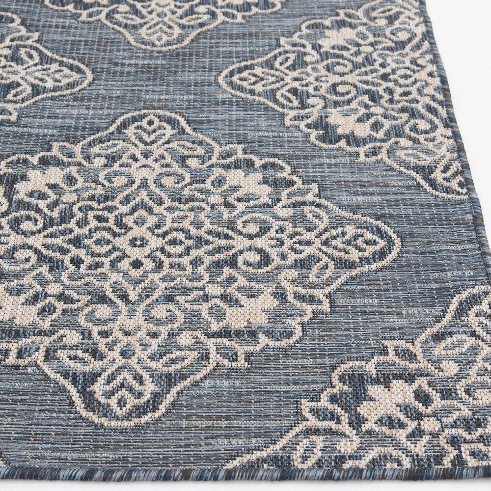Central Oriental Melbourne Devora 5&#39; x 7&#39; Lagoon and Vanilla Area Rug, , large