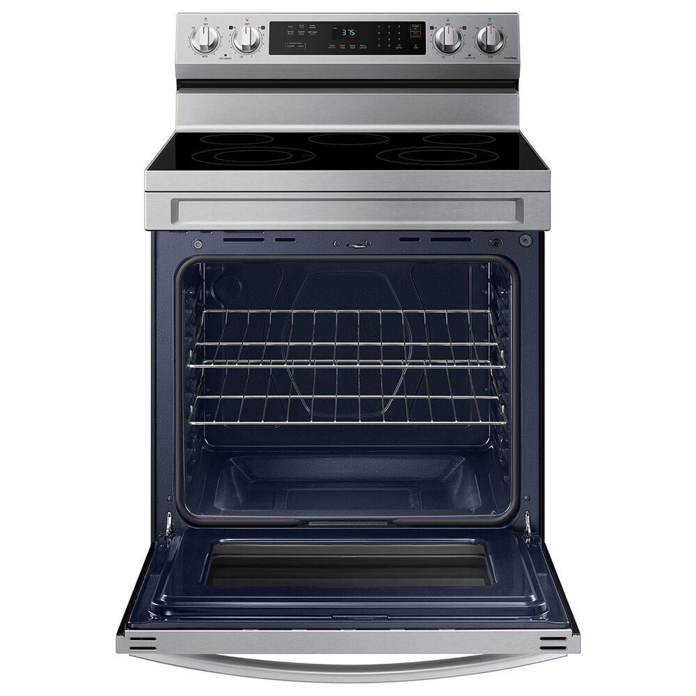 Samsung 4-Piece Kitchen Package with 28 Cu. Ft. French Door Refrigerator and 6.3 Cu. Ft. Smart Freestanding Electric Range in Stainless Steel, , large