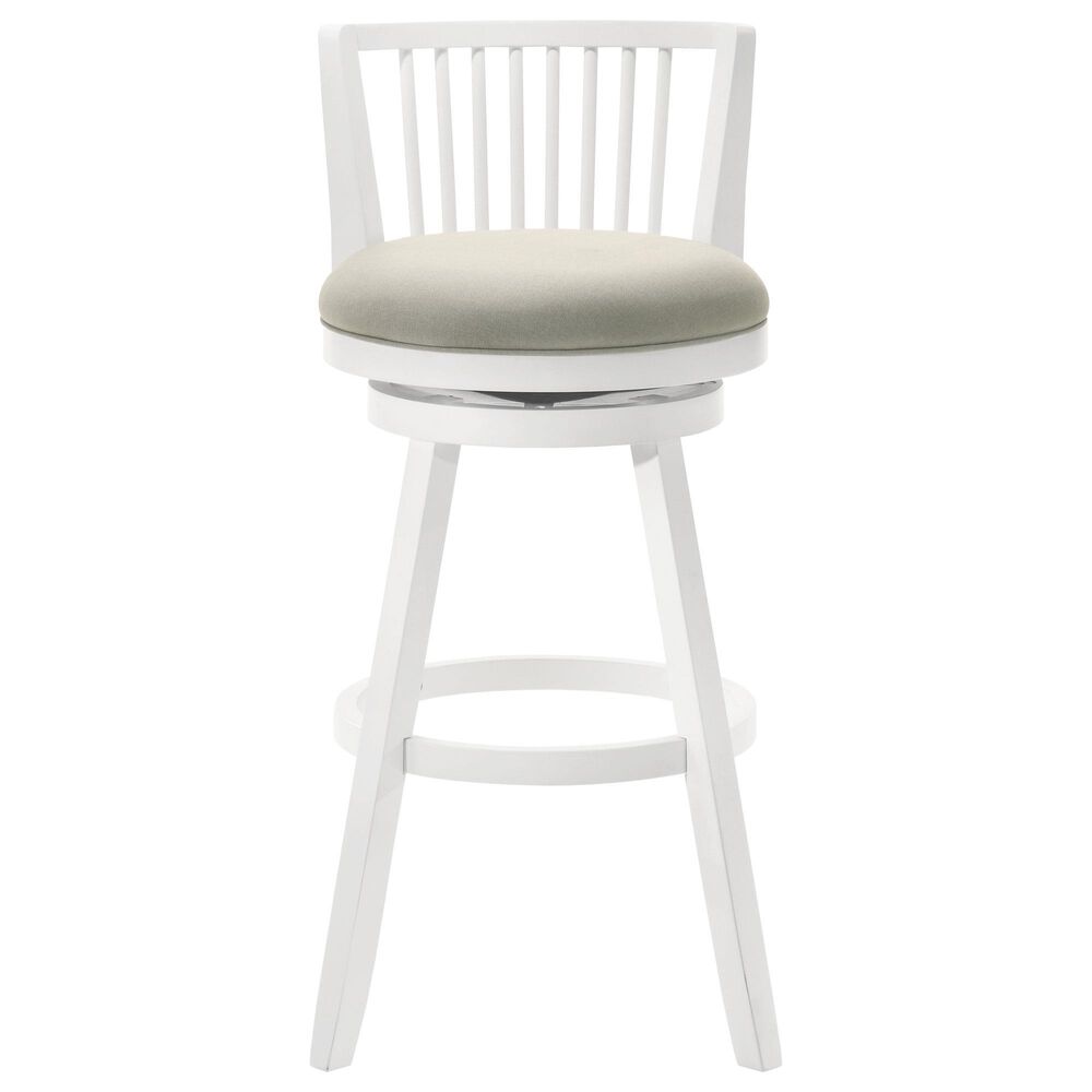 Armen Living Harper 30" Swivel Bar Stool in Matte White, , large