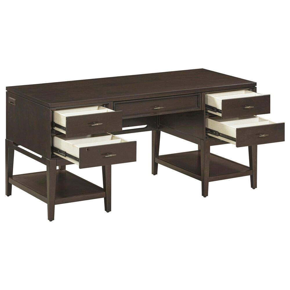 Riva Ridge Sutton 64" Half Pedestal Desk in French Roast, , large