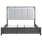 New Heritage Design Odessa King Upholstered Bed in Charcoal and Silver, , large