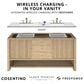 James Martin Solene 48" Single Bathroom Vanity in Seaside Oak with 3 cm Victorian Silver Quartz Top, Rectangular Sink and FreePower Wireless Charger, , large