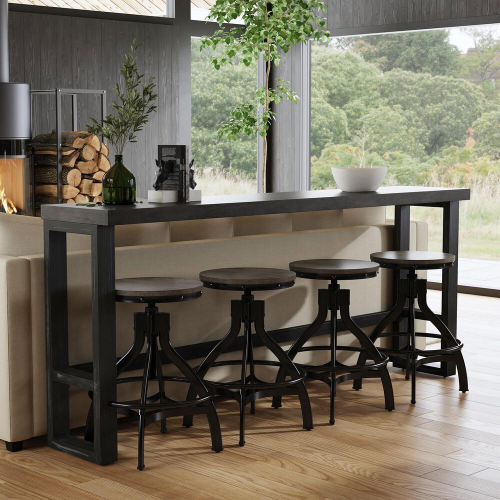 Linden Boulevard Haywood Sofa Bar Table in Gray and Gunmetal, , large