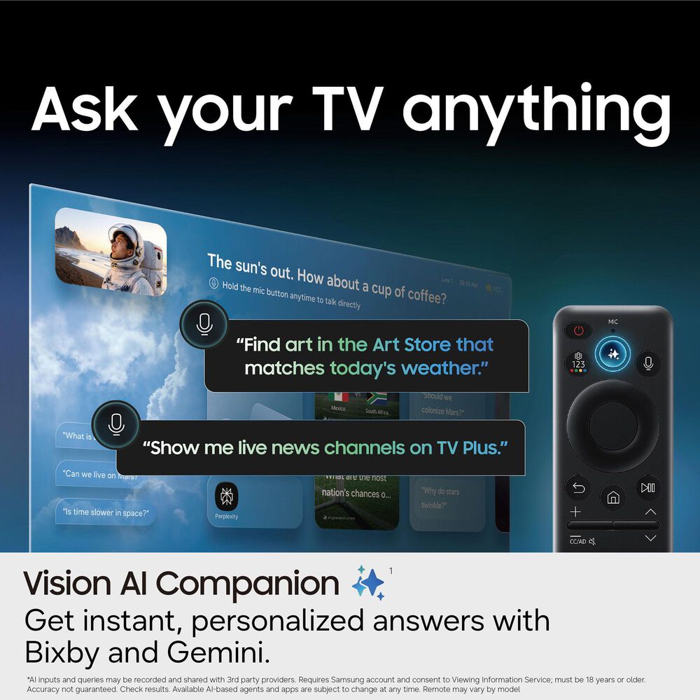 Samsung 55" Class R85H Micro RGB 4K UHD Vision AI in Black - Smart TV, , large