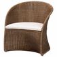 Baxton Studio Kintamani Accent Chair with Greywashed Rattan in White, , large