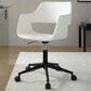 Lumisource Margarite Task Chair with White Faux Leather Cushion in Black, , large