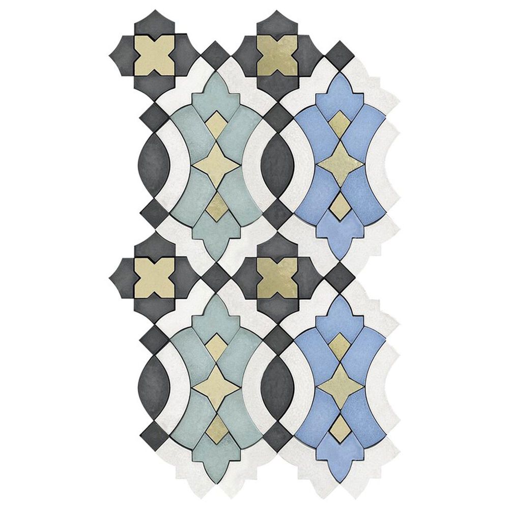 Soho Studio Alpana Nador Multicolor 8.04" x 14.29" Cement and Lava Stone Mosaic Sheet, , large