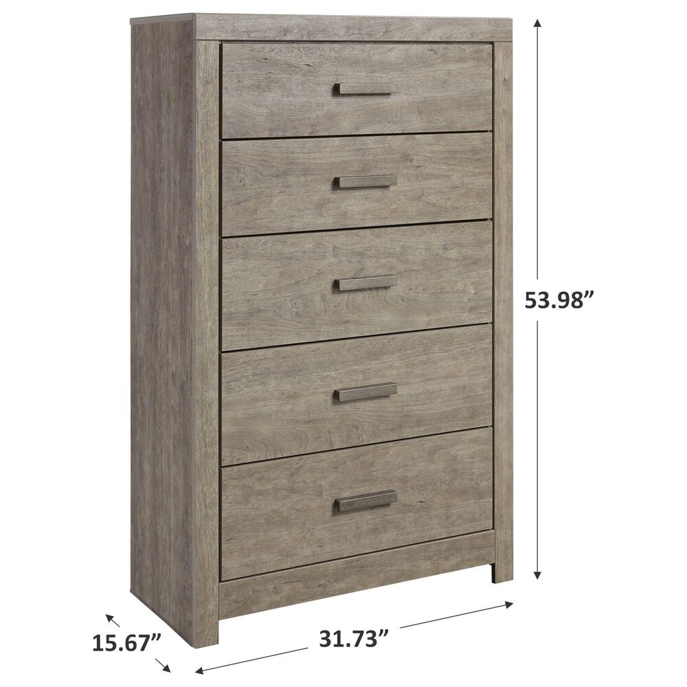 Ashley Culverbach 5 Drawer Chest in Driftwood Gray, , large