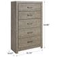 Ashley Culverbach 5 Drawer Chest in Driftwood Gray, , large