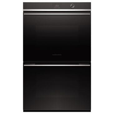 Fisher & Paykel Series 9 30" Contemporary Double Electric Wall Oven with 17 Functions in Stainless Steel and Black, , large