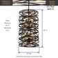 Minka-Lavery Vortic Flow 14" 6-Light Pendant Ceiling Light in Dark Bronze, , large