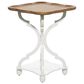 Uma Enterprises Accent Table in White and Distressed Brown, , large