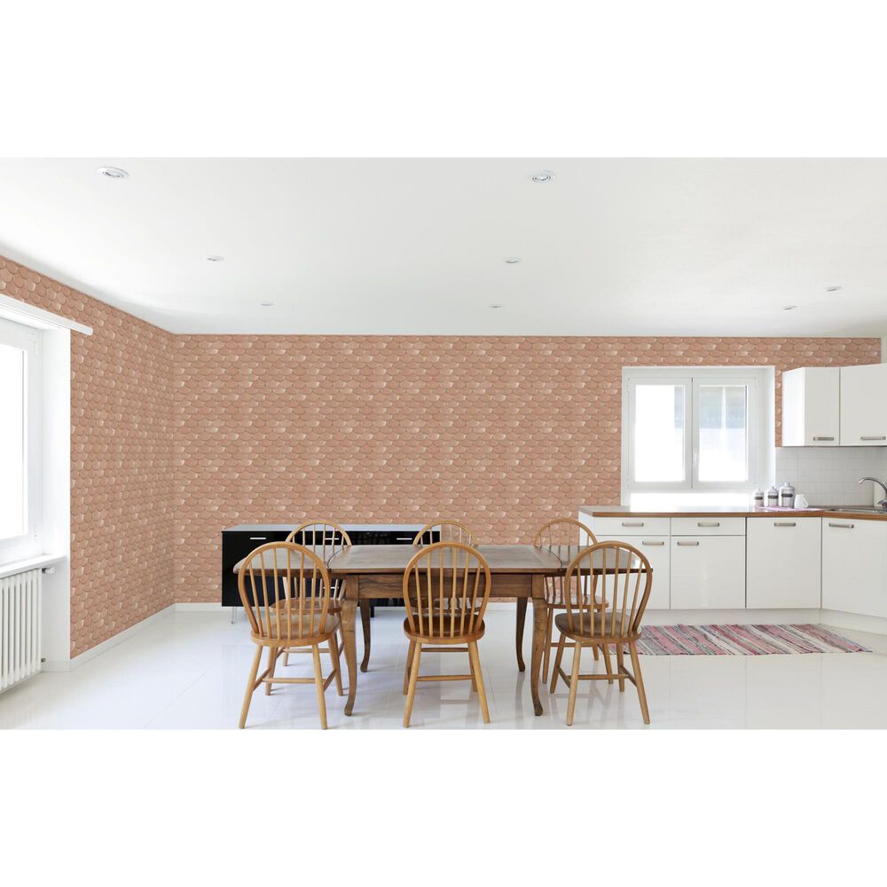 Tempaper Brass Belly 396&quot; x 20.5&quot; Peel and Stick Wallpaper in Blush, , large