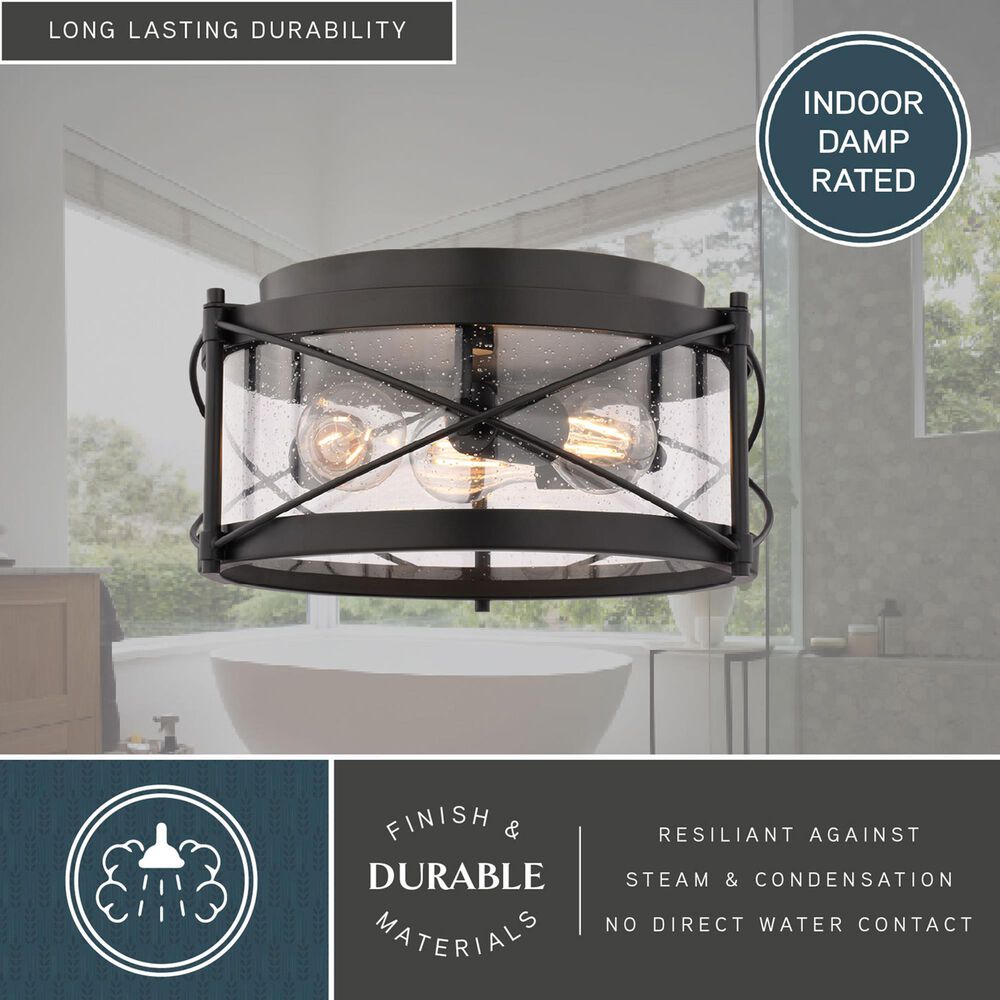 Vaxcel Harrison 3-Light Flush Mount in Matte Black, , large