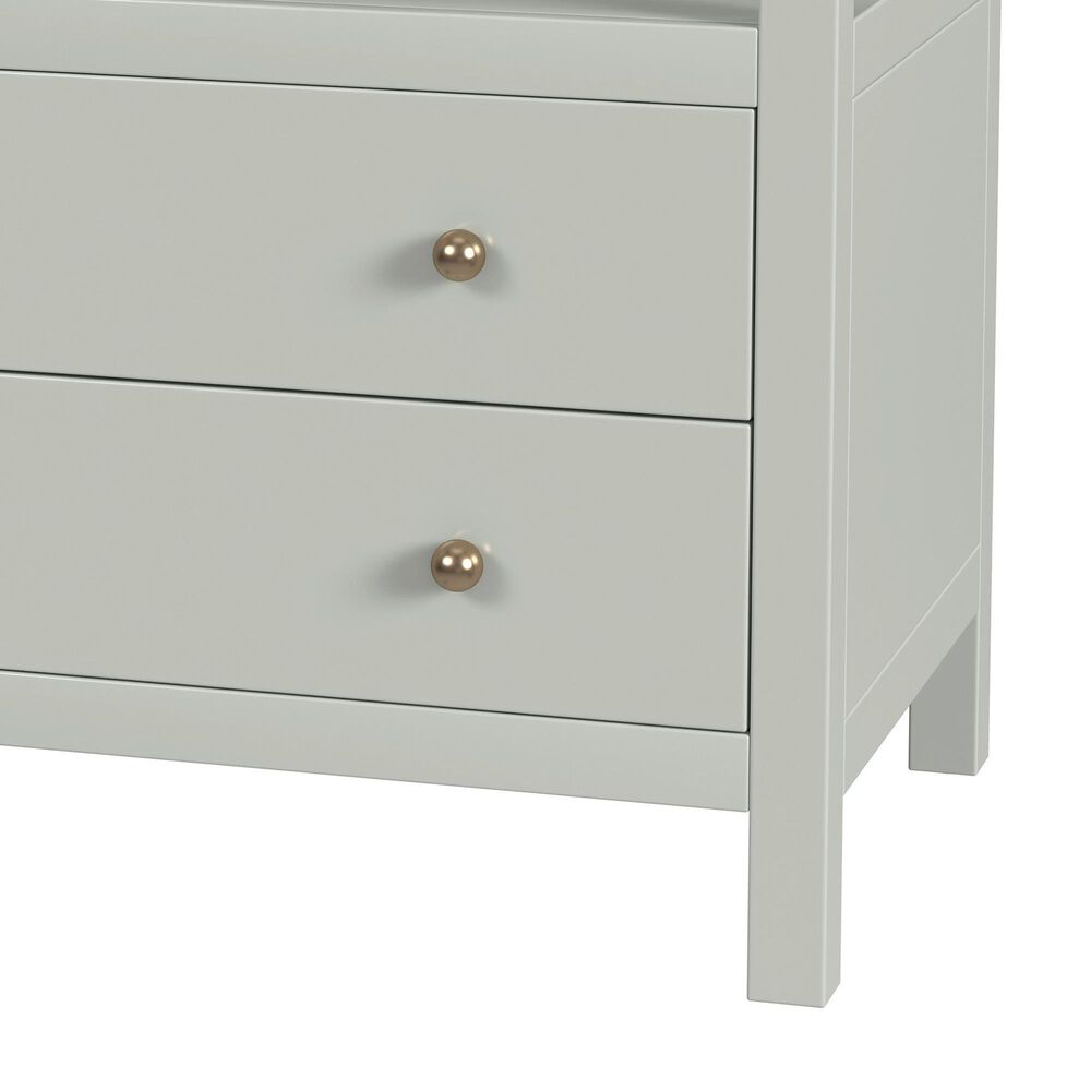 Butler Specialty Company Nora 2-Drawer Wide Nightstand with Open Shelf in Sage Green, , large