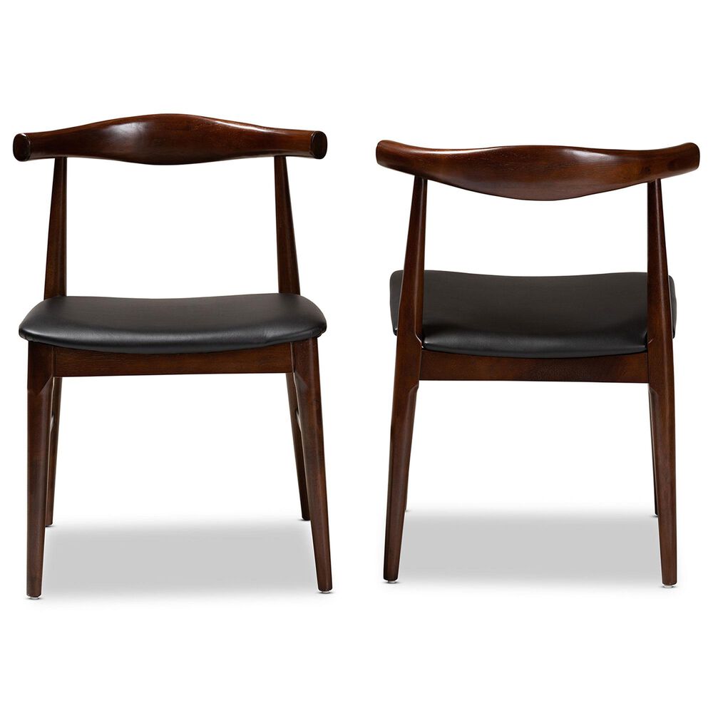 Baxton Studio Eira Side Chair in Dark Walnut (Set of 2), , large