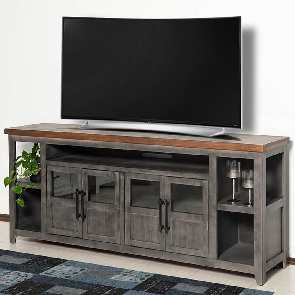 Meximuebles Taylor 70&quot; TV Console in Rustic Gray, , large