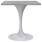 Leisuremod LeisureMod Verve Collection 27 Square Dining Table, White Base with Laminated White Marbleized Top, , large