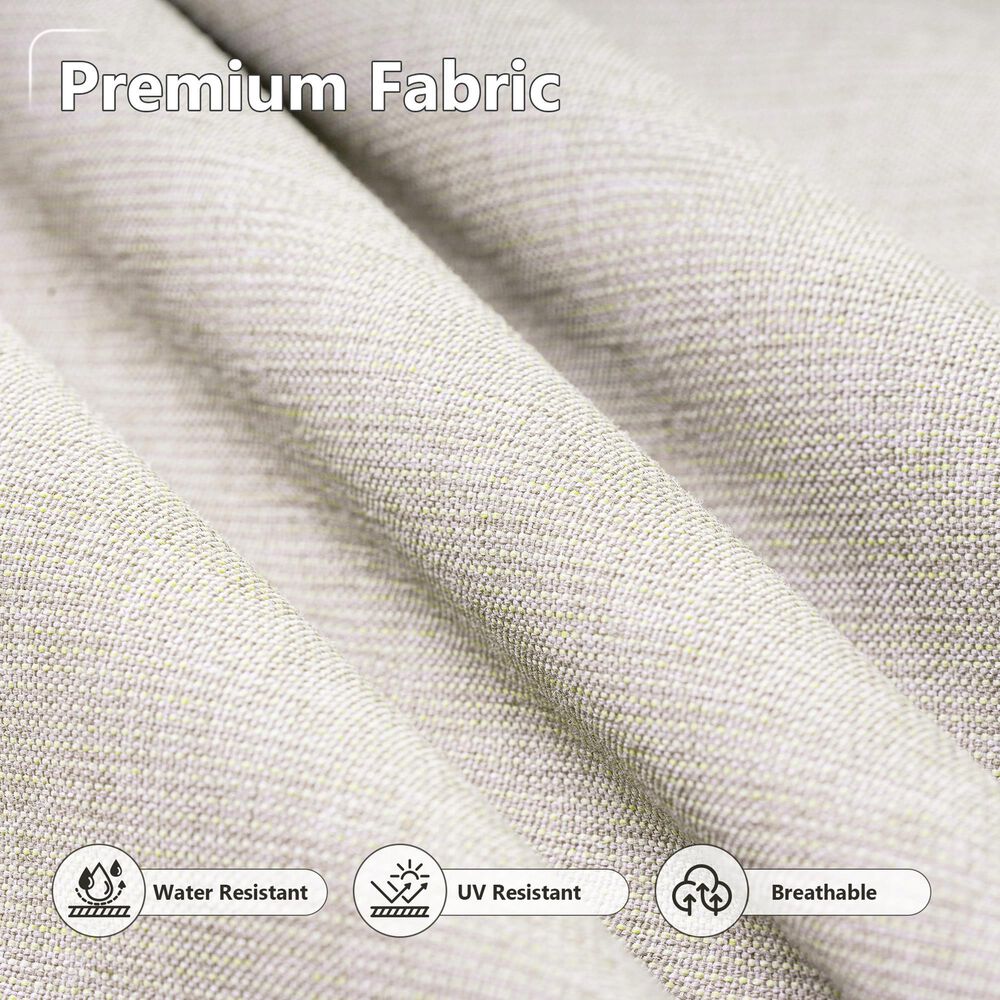 HOMLUX 5-Piece Patio Conversation Set with Grey Wicker in Beige, , large