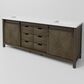 Lexora Home Marsyas 84" Double Bathroom Vanity in Rustic Brown with White Quartz Top and Rectangular Sinks, , large