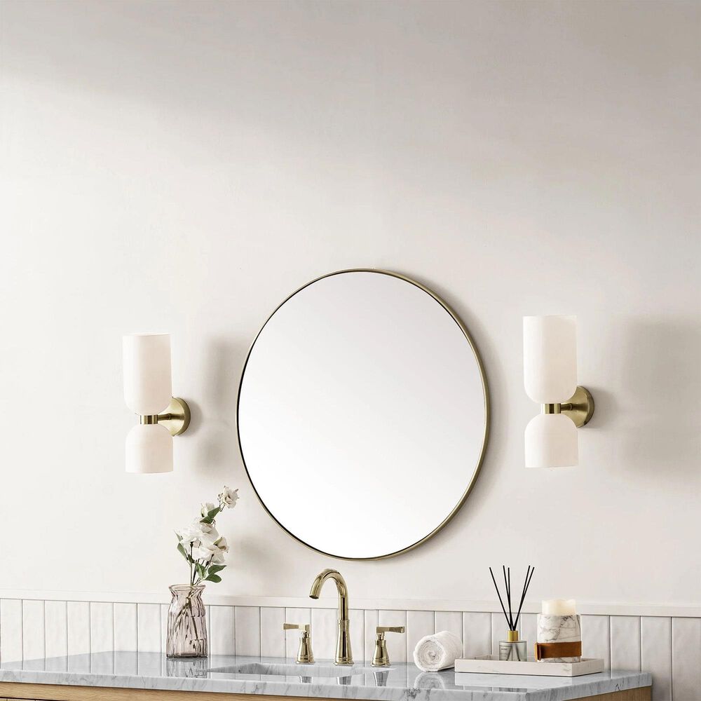 James Martin Vanities Rohe 30&quot; Round Mirror in Champagne Brass, , large