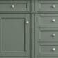 James Martin Vanities Brittany 60" Double Bathroom Vanity in Smokey Celadon with 3 cm White Zeus Quartz Top and Rectangular Sinks, , large