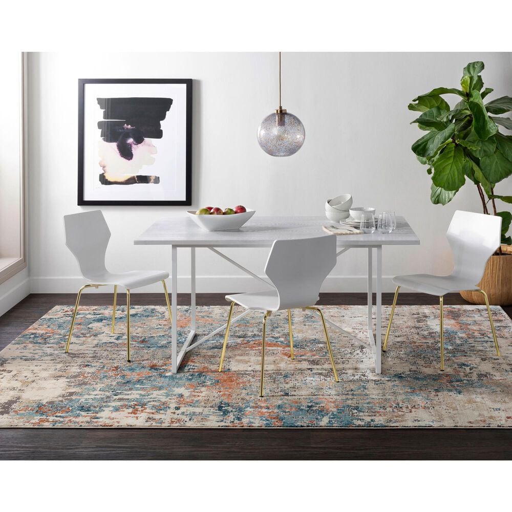 Surya Pune Deep Teal, Sky Blue, Light Beige, Tan, Dark Brown and Burnt Orange 8&#39;10&quot; x 12&#39;4&quot; Area Rug, , large