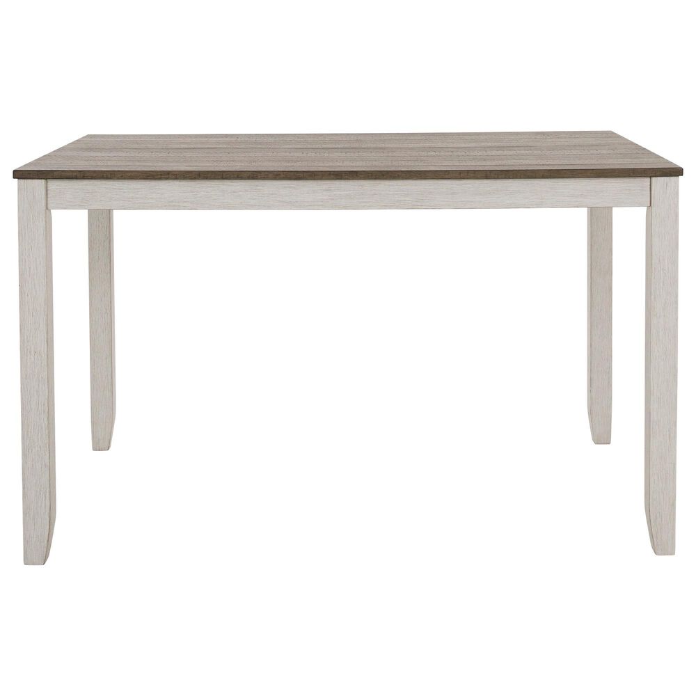 Ashley Skempton 7-Piece Counter Height Dining Set in White and Light Brown, , large