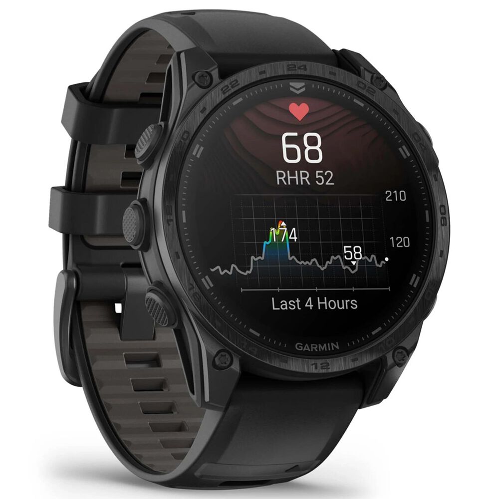 Garmin Tactix 8 AMOLED Smartwatch 47 mm Black Case with Black and Pebble Gray Band, , large