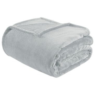 Hampton Park Microlight Plush Full/Queen Oversized Blanket in Grey, , large