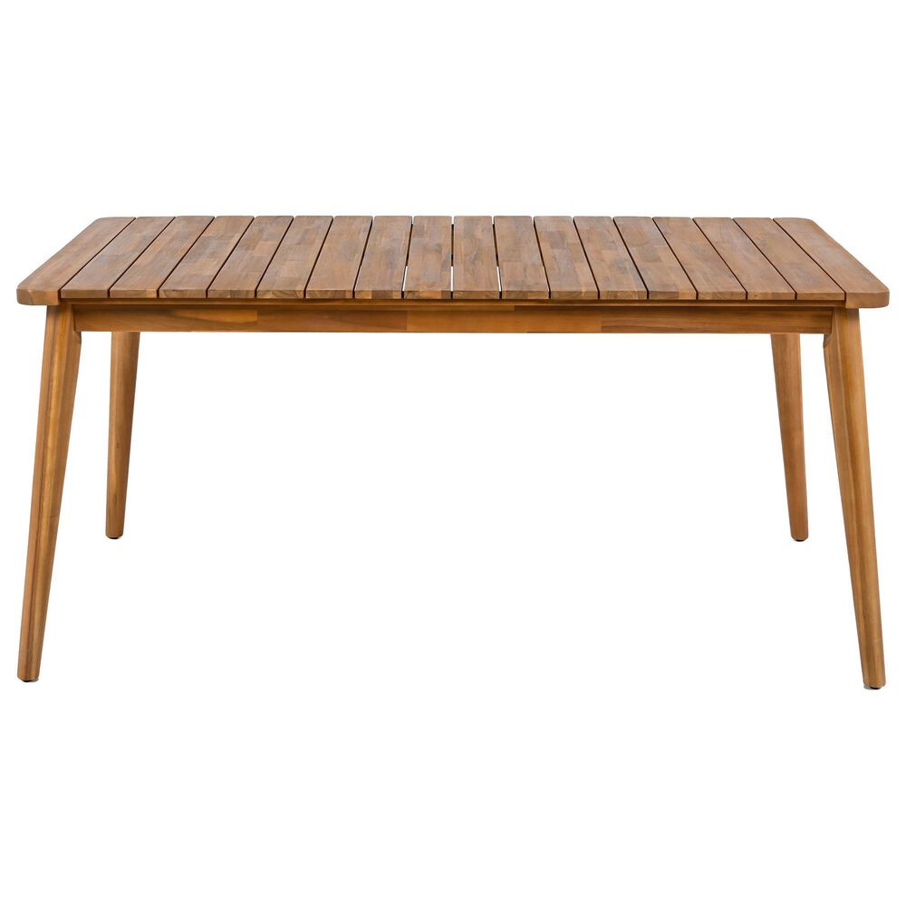 Hearth and Haven Outdoor 63" Rectangular Dining Table in Teak - Table Only, , large