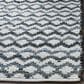 Safavieh Montauk Chevron 4" Square Ivory, Blue and Black Area Rug, , large